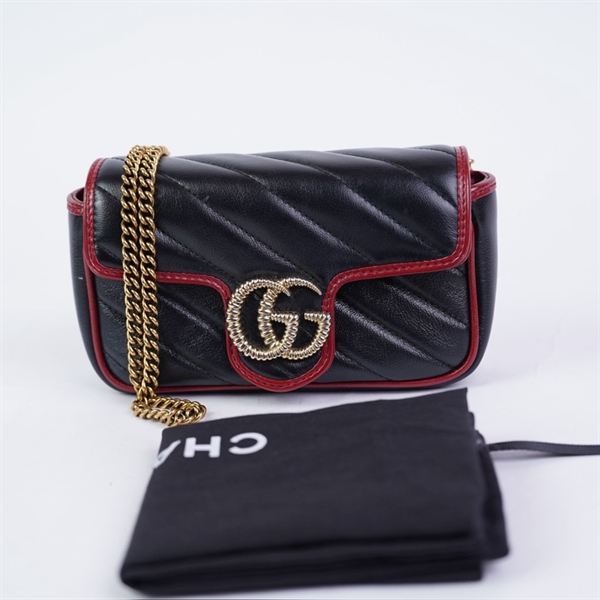 Túi GG Marmont đen (574069-2091) sz16 KG+