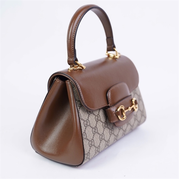 Túi GG handle xám nắp nâu 2strap (A039213848) sz22 (HT) +