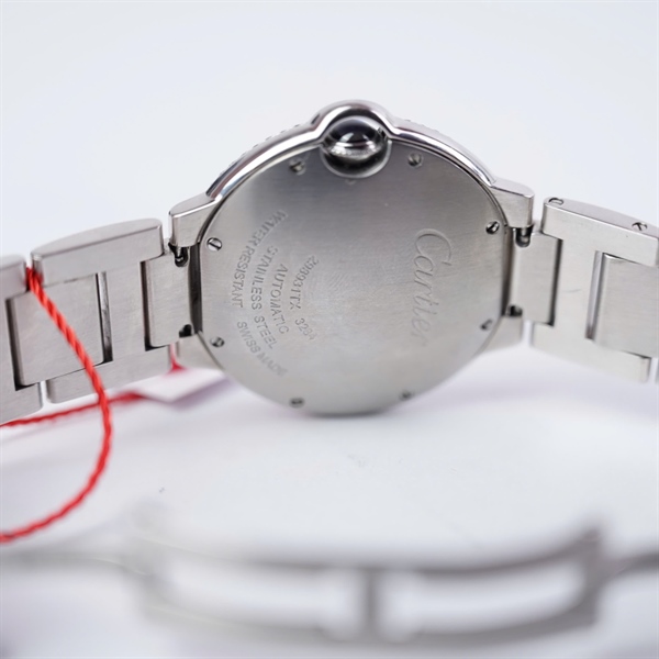 Đồng hồ Cartier bạc mặt tròn kim độ (298931TX) sz30 (HC) KG+