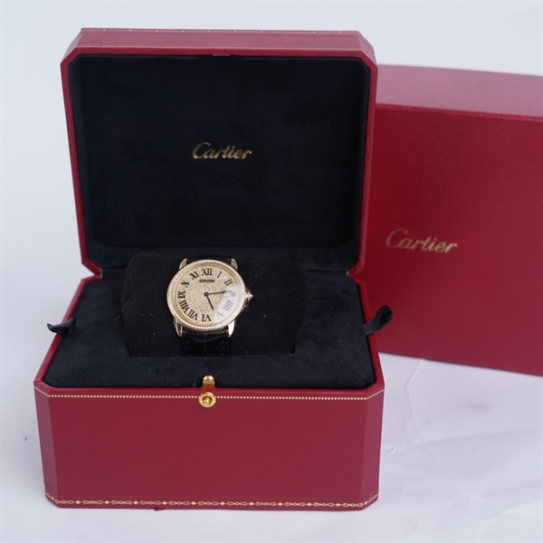 Đồng hồ Cartier mặt tròn vàng (LTB) KG+