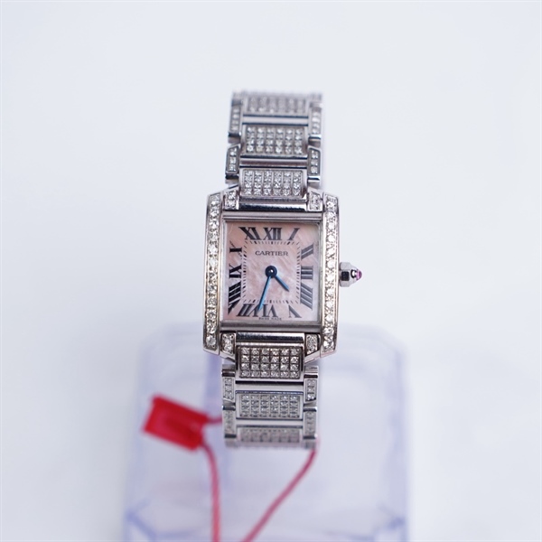 Đồng hồ Cartier bạc mặt hồng kim độ (699668RX) sz24 (HC) KG+