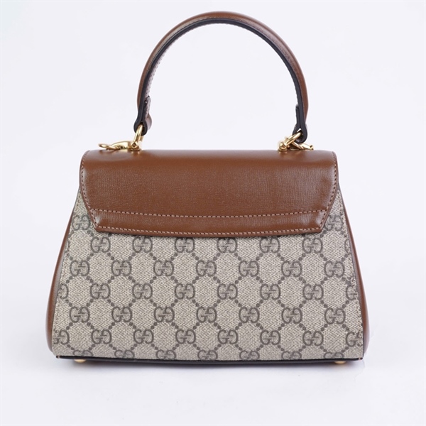 Túi GG handle xám nắp nâu 2strap (A039213848) sz22 (HT) +