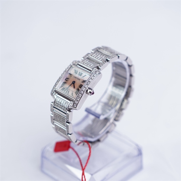 Đồng hồ Cartier bạc mặt hồng kim độ (699668RX) sz24 (HC) KG+