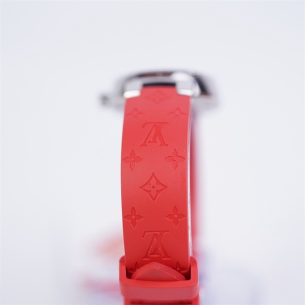 Đồng hồ LV dây đỏ mặt hồng (SF8351) sz30 (PN) KG+