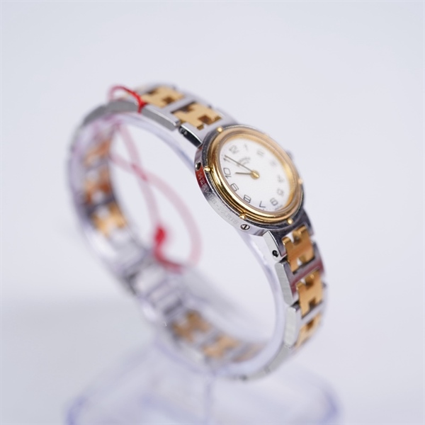 Đồng hồ Hermes bạc viền vàng (532156L) sz26 (PN) KG+