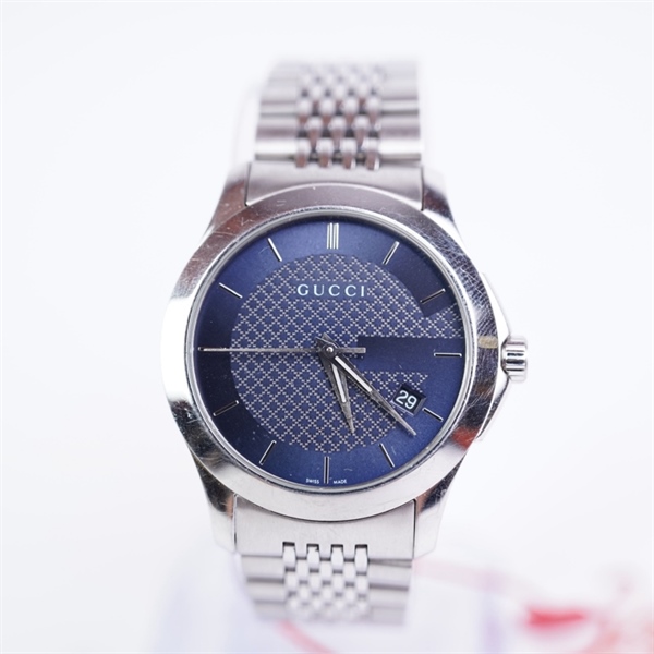 Đồng hồ GG bạc mặt xanh (17123778) sz42 (PN) KG+