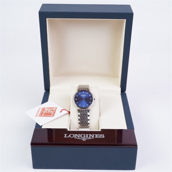 Đồng hồ Longines bạc mặt xanh (49993908) sz30 (PN) KG+