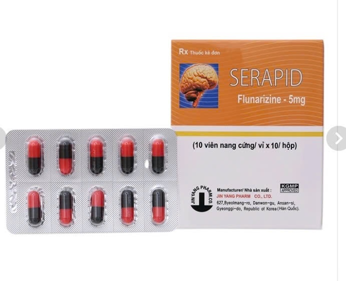 Serapid Jin Yang Pharm flunarizine 5mg (H/10 vỉ x 10 viên) ( FLU SERA )