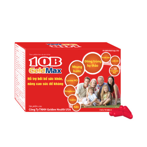Viên nang 10B Gold max Golden Health USA Hỗ trợ bồi bổ sức khỏe, nâng cao sức đề kháng Hộp 3 vỉ x 10 viên