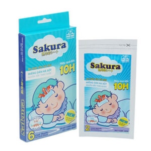 Miếng dán hạ sốt Sakura Tanaphar Hỗ trợ hạ nhiệt, hạ sốt, giảm đau (Hộp 3 túi *2 miếng)