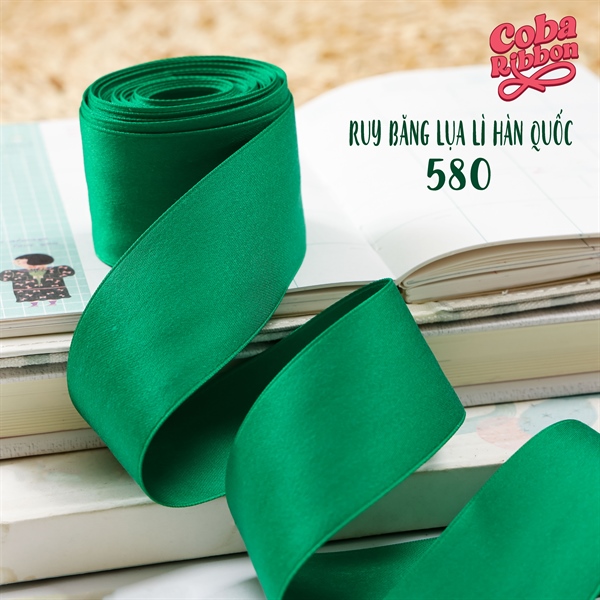 Rộng 9mm - Màu 580 - Ruy băng lụa nhám lì dày dặn
