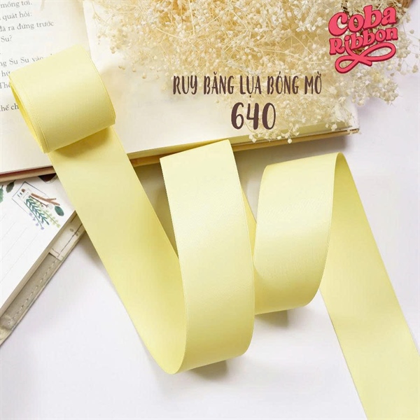 Rộng 25mm - Màu 640 - Ruy băng lụa bóng mờ, chất mỏng mướt