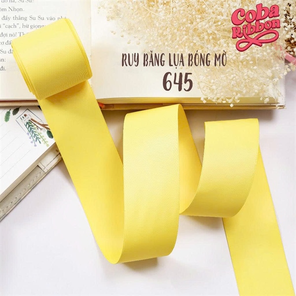 Rộng 16mm - Màu 645 - Ruy băng lụa bóng mờ, chất mỏng mướt