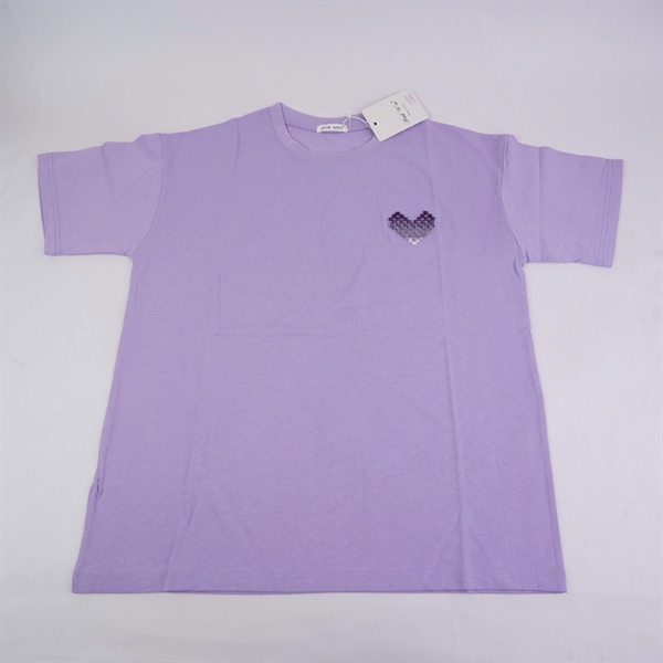 Áo thun tím in trái tim KG+