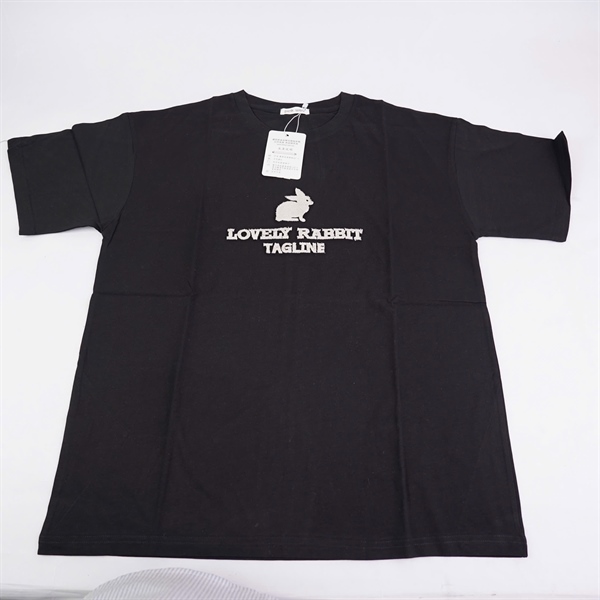 Áo thun đen in hình thỏ KG+