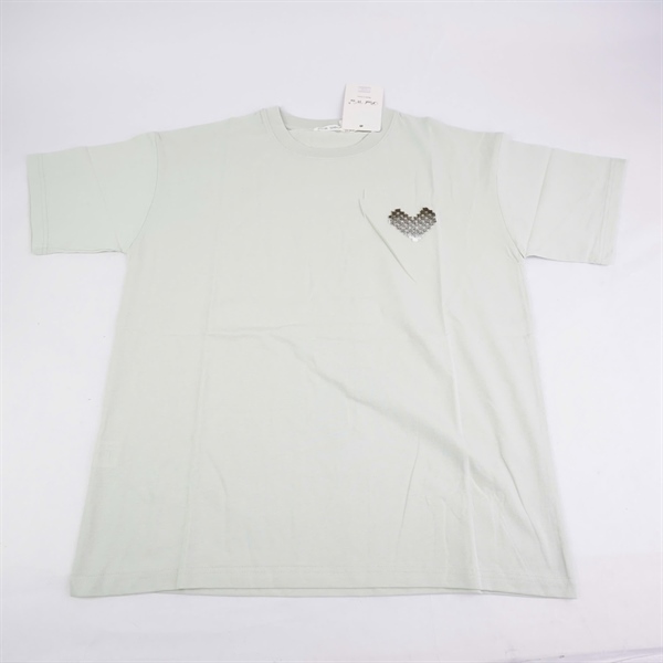 Áo thun xanh nhạt in trái tim KG+