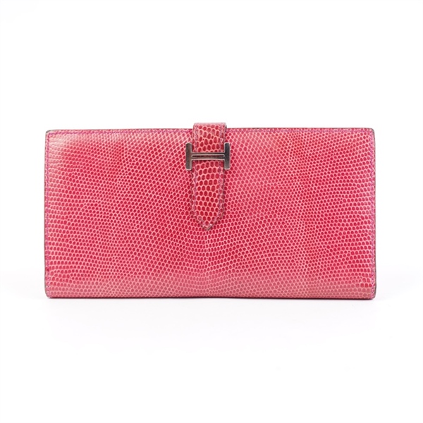 Ví Hermes hồng da Lizard (LT) KG+