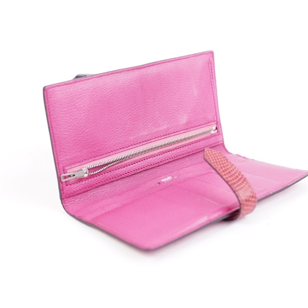 Ví Hermes hồng da Lizard (LT) KG+