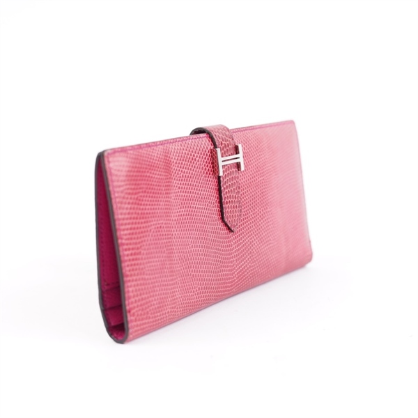 Ví Hermes hồng da Lizard (LT) KG+
