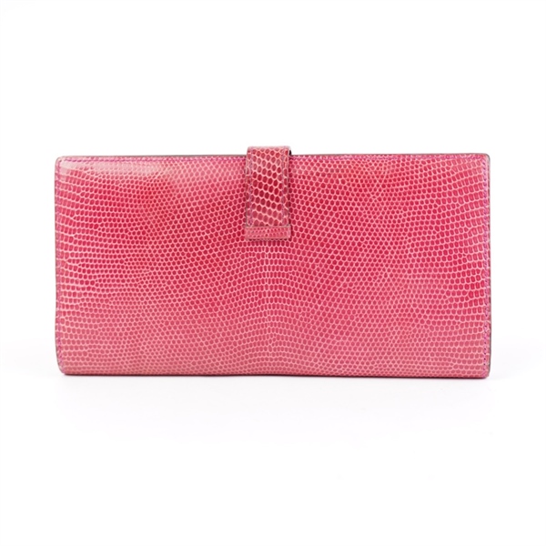 Ví Hermes hồng da Lizard (LT) KG+