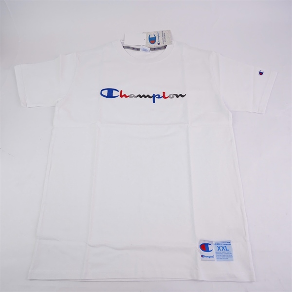 Áo thun trắng in chữ Champion 2XL KG+