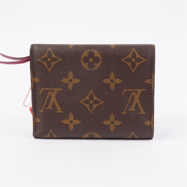 Ví LV hoa nâu gập 3 nút đỏ (LT) KG+