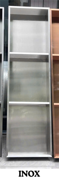 Hộc inox âm tường 304 3 ngăn màu nguyên bản