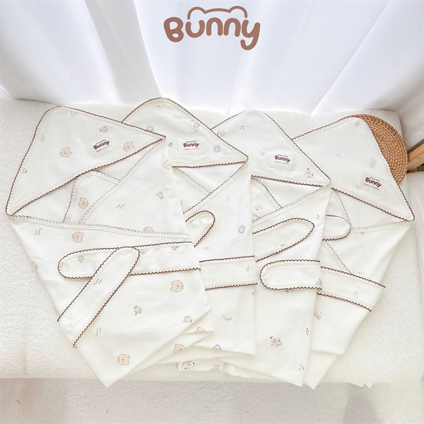 Chăn ủ Bunny cotton Waffle