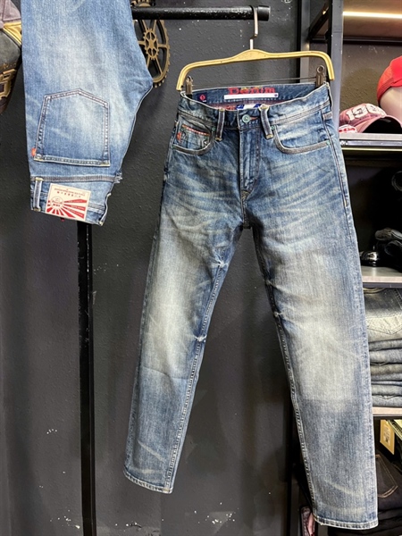Jean Dài-QC VIP 5KM Selvedge - 3007 xanh bạc was gân thêu B