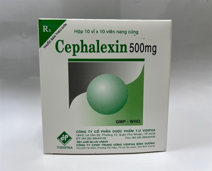 Thuốc Cephalexin 500mg Vidipha Điều trị nhiễm khuẩn do vi khuẩn H*10vỉ*10viên