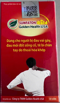 Viên nang Sumfaton Gold Golden health USA (Dùng cho người đau mỏi vai gáy) Lọ*30viên