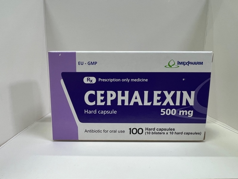Thuốc Cephalexin 500mg- Imexpharm- Điều trị nhiễm khuẩn do vi khuẩn- H*10vỉ*10viên