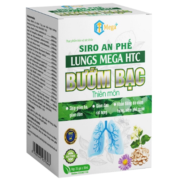 Siro An phế Lungs mega HTC bướm bạc, hỗ trợ giảm ho, giảm đờm (lọ - 100ml) - Tùng Lộc