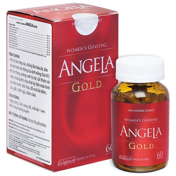 Viên uống sâm Angela Gold Ecogreen- Mỹ - Làn da căng sáng, tăng cường sinh lý nữ - (Lọ*60viên)