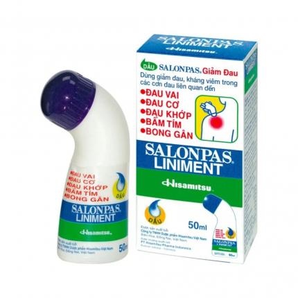 Dầu Salonpas Liniment (lăn) 50ml - Hisamitsu giảm đau, kháng viêm các cơn đau vai, đau cơ- (K*20H*10lọ)