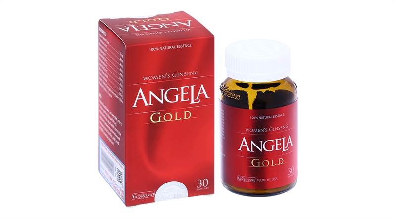 Viên uống sâm Angela Gold Ecogreen làn da căng sáng, tăng cường sinh lý nữ (Lọ*30viên) - Mỹ/Eco