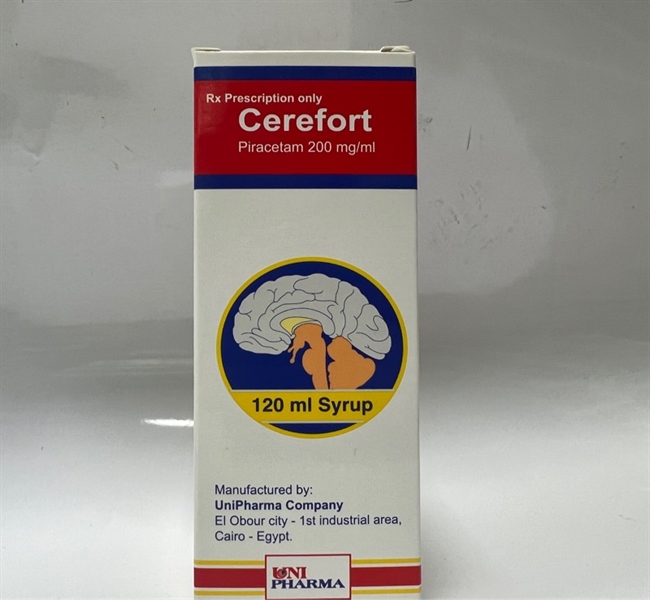 Thuốc Cerefort (Piracetam 200mg/ml)- Ai Cập- Điều trị triệu chứng chóng mặt- Hộp 1lọ 120ml