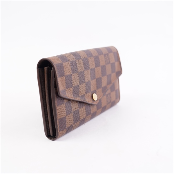 Ví LV ô vuông nâu nút vàng (LT) KG+