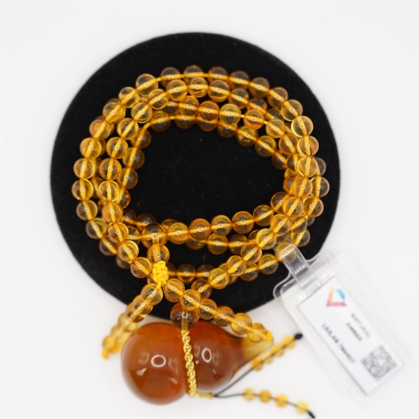 Chuỗi hổ phách kèm mặt hồ lô 786457 KG+