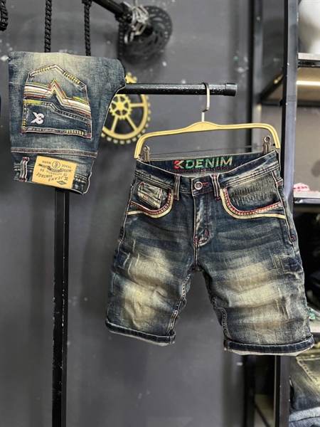 Sort Jean 3K DENIM S5 was Retro phủ đồng độ túi da 3K