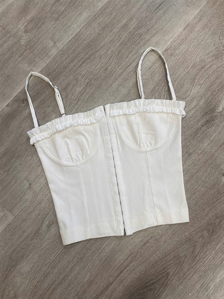 Áo Hai Dây TWENTI Dáng Corset Nẹp Gài Ôm Dáng - TRẮNG - 2