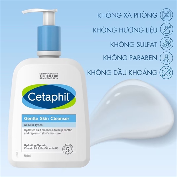 Sữa rửa mặt Cetaphil gentle skin cleanser- Canada- Giúp làm sạch và làm dịu da- Chai 500ml