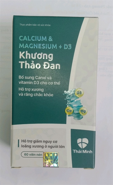 Calcium&magesium + D3 Khương thảo đan - Thái Minh - BỔ SUNG CANXI (Lọ 60 viên)