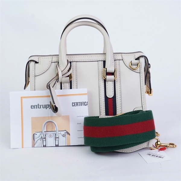 Túi GG Handle trắng kèm 2 chìa (F039089728) sz22 KG+