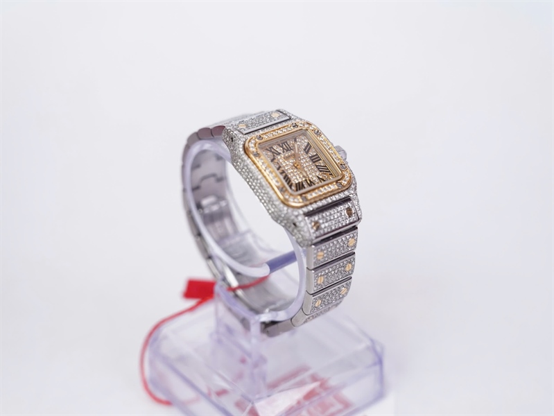 Đồng hồ Cartier bạc kèm mắt đh (663345CD) sz28 (PN) KG+