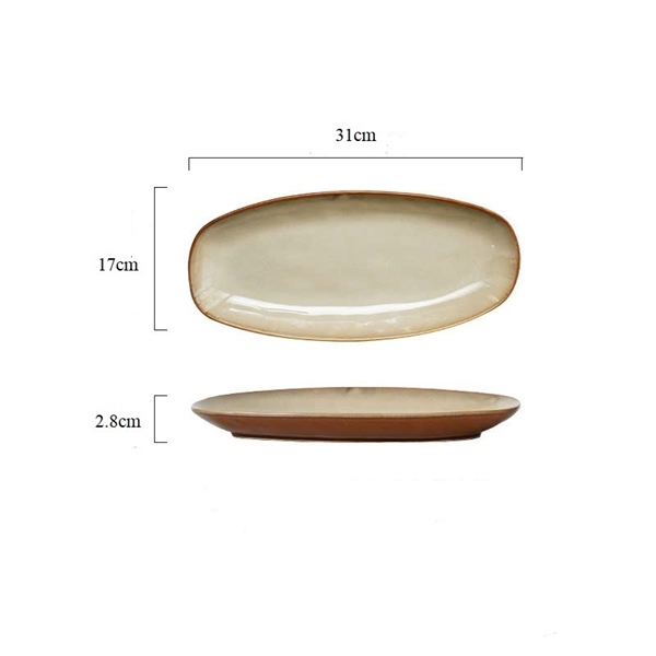 Đĩa sứ 8S 31x17cm bầu dục