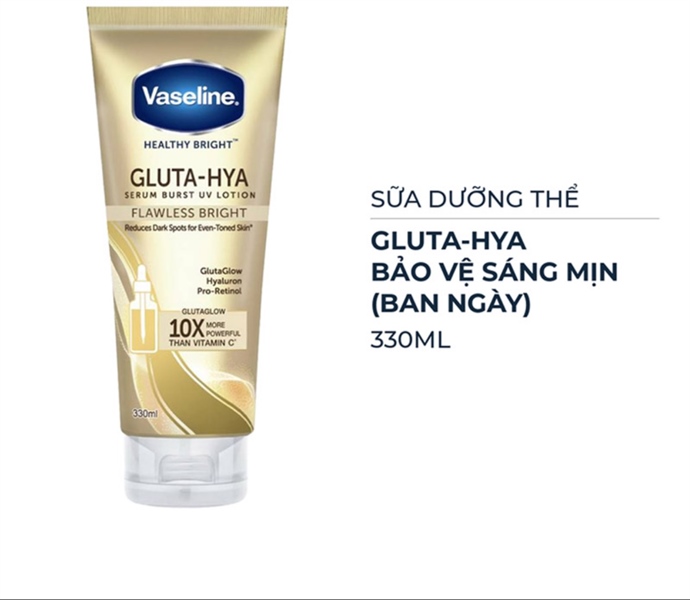 V-Dưỡng thể Vaseline 70x gluta-hya vàng 300ml M0654