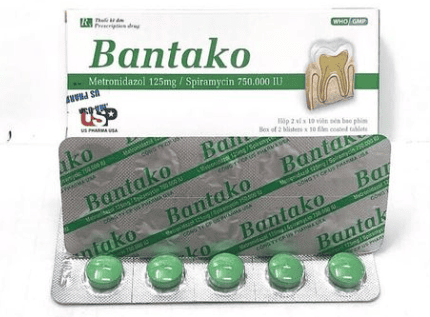Thuốc Bantako (Metronidazol 125mg/ Spiramycin 750.000IU) (Hộp 2 vỉ x 10 viên) - US Pharma USA
