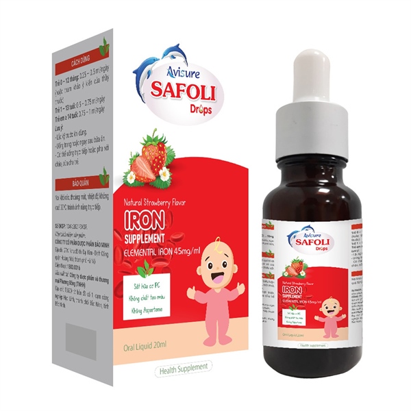 Siro Avisure Safoli drops 20ml (Điều trị thiếu máu thiếu sắt) - Phương Đông
