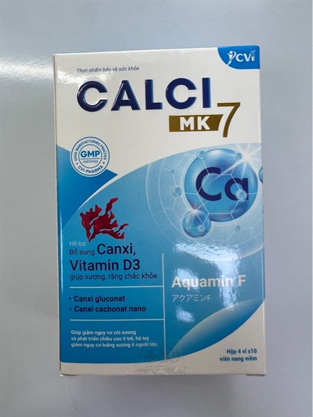 Calci MK7 CVI Bổ sung Canxi, vitamin D3 (H*4vỉ*10viên)